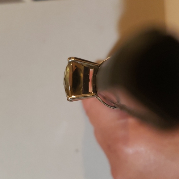 Lemon Quartz 14k White Gold Ring size 7-1/2 - Picture 5 of 7